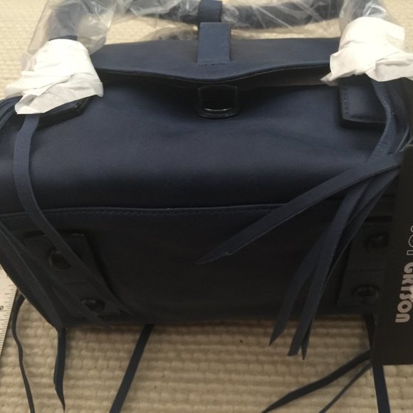 Joy Gryson Belted Strap Whipstitch Blue Nyla Satchel Bag - Picture 3 of 8